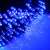 Close-up of blue LED Christmas lights string