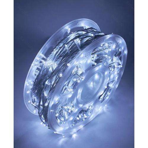 String de lumină alb rece de interior 30m 200 LED cu conector de rețea și cablu transparent