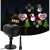 Star Shower Plug outdoor laser projector with 4x4 patterns, projecting Christmas images like snowflakes, snowmen, and Christmas trees onto a house