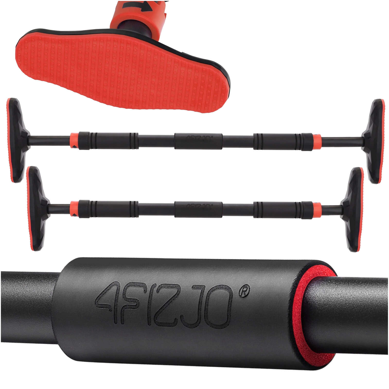4FIZJO Húzódzkodó rúd, állítható, 66-100cm - Piros, Fekete