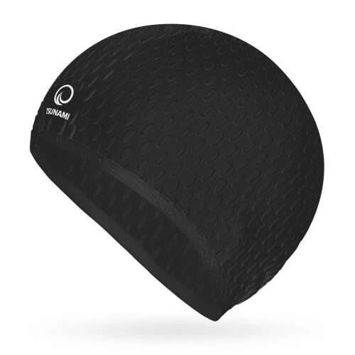 Tsunami TEXTURE szilikon úszósapka, fekete, oldalnézet