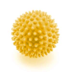 Sárga tüskés masszázslabda, 10 cm átmérőjű, az izmok ellazítására - Masszázslabda