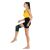 Woman wearing 4Fizjo Elastic Knee Stabilizer L - Black and Green while walking