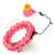 Pink weighted hula hoop with massage balls, showing the quick release system and the weight