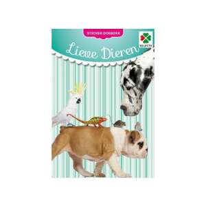 Selecta Lieve Dieren Sticker-Aktivitätsbuch, niederländische Sprache, mit niedlichen Tieren wie einem Hund, einem Papagei, einem Eidechse und einer Maus - Kinderheft mit Stickern