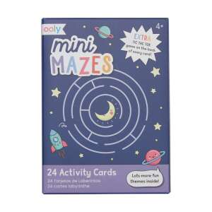 OOLY Mini Mazes 24 Activity Cards, a set of 24 maze cards with a tic-tac-toe game on the back of each card - Ooly