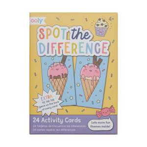 Ooly Spot the Difference 24 Activity Cards, a fun game for kids to find the differences between two pictures, with tic-tac-toe on the back of each card - Ooly