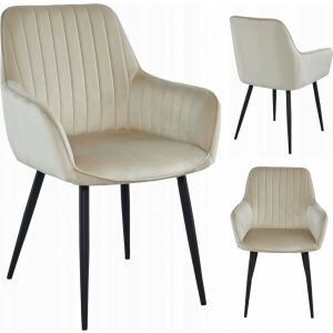 Artool Solden Velvet Chair, Metal, Beige and Black, 55x45.5x83.5 cm 144914928 - Artool Dining chair