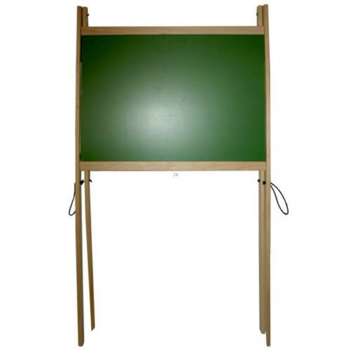 Wooden double-sided chalkboard with easel stand, green side, for kids, drawing, learning