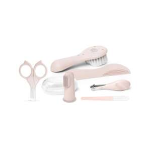 Suavinex Dreams babaápoló szett, rózsaszín, kefével, fésűvel, körömvágóval, ollóval, reszelővel és ujjkefével - Babaápolási szett