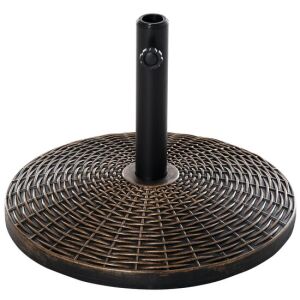 Umbrella Stand 35/38/48 mm, round, HDPE, metal, rattan imitation, brown, 53x35.5 cm 125163448 - Art