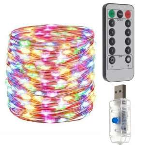 LED Christmas string lights with remote control and USB power adapter - Home & Garden