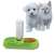 Praktikus green double pet bowl with automatic water dispenser, shown with puppy and kitten