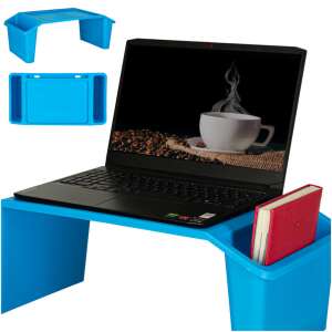 Blue laptop desk with organizer, perfect for working or studying from bed or couch - Laptop Stand