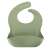 Green silicone baby bib with food catcher