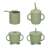 Green silicone cups with straw for baby