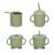 Ikonka green silicone baby cups with lids and straws