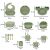 Ikonka silicone baby feeding set dimensions infographic