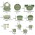 Children's silicone crockery in the shape of a crab set of 19 green 109927865