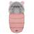Ricokids pink baby stroller sleeping bag with fur hood, front view