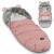 Ricokids Elmi pink stroller footmuff full view and folded
