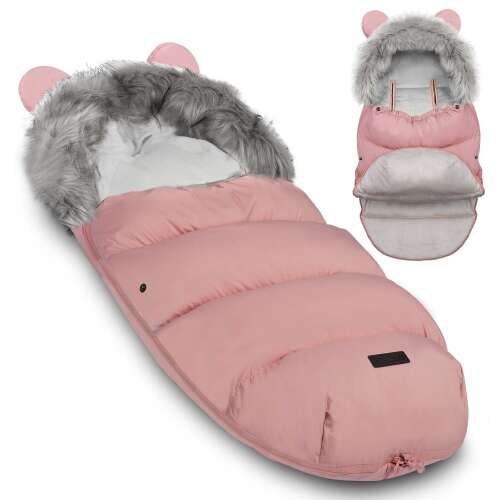 Ricokids Baby-Schlafsack in Rosa mit Fellkapuze, 95 x 48 cm