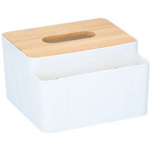 Alpina Papírzsebkendő tartó, 16x15x9,7cm bambuszfedővel