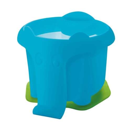 Kék elefánt formájú ecsettartó zöld talppal