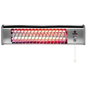 Orion OBH-QH18 kvarc hősugárzó, ezüst, falra szerelhető, fürdőszobai felhasználásra alkalmas, piros fűtőszállal - Orion