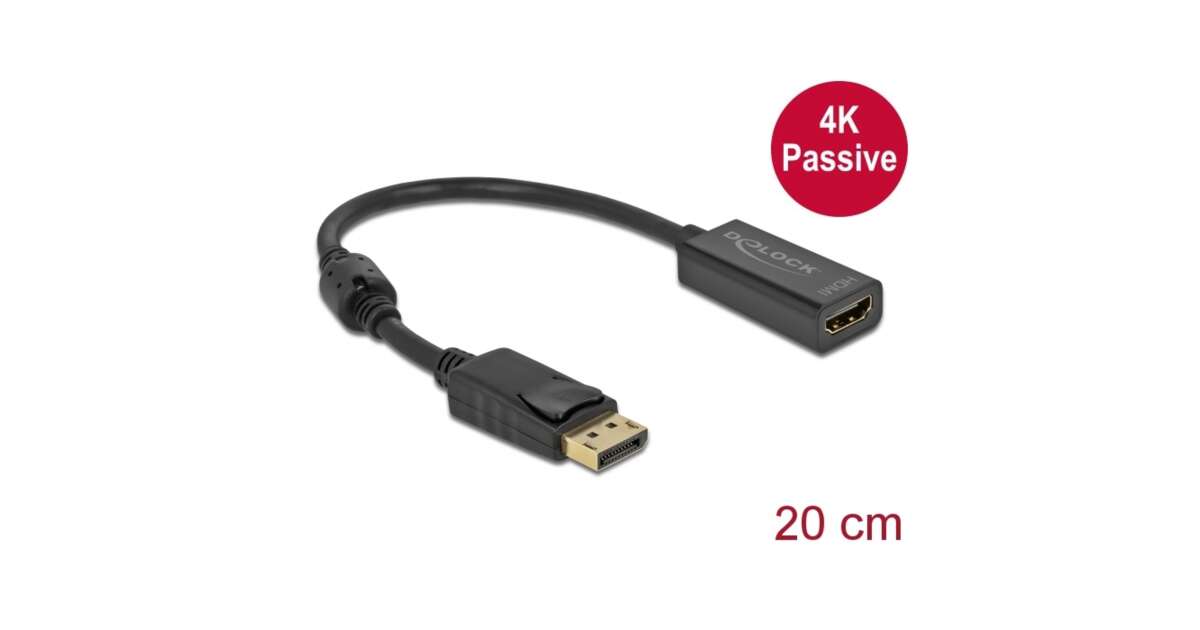 Delock DisplayPort - HDMI Adapter - 4K - 20cm | Pepita.hu