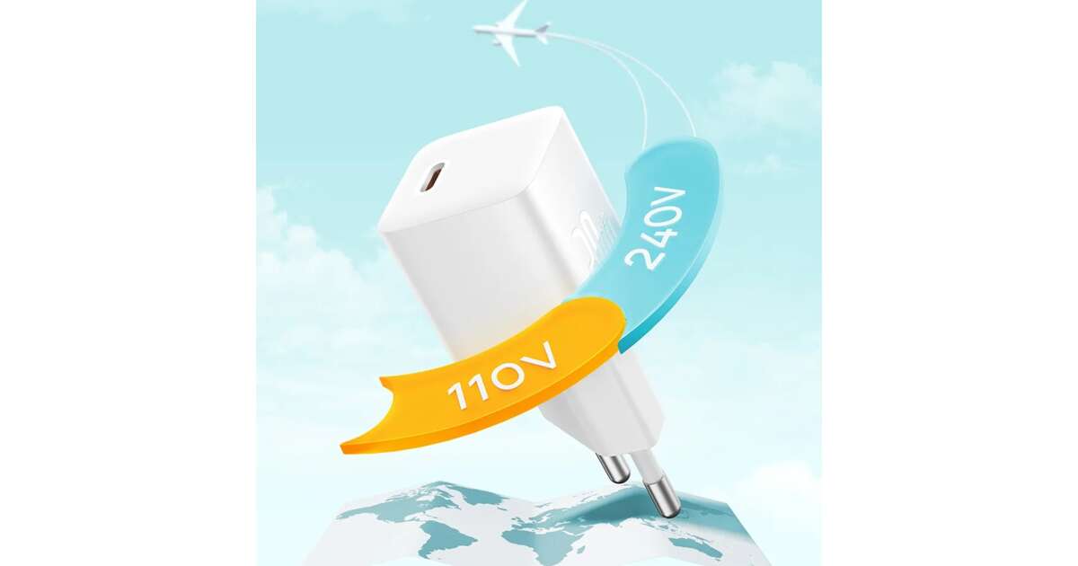 Incarcator Type-C, Fast Charging, GaN, 30W + Cablu Type-C, 100W, 1m - Baseus (P10110902213-00) - Moon White 109593090