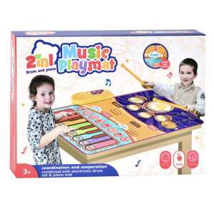 2 az 1-ben zenei játszószőnyeg, dob és zongora, gyerekjáték, zenei szőnyeg, játszószőnyeg, kisgyermek játék, gyermekjáték, fejlesztő játék - Nonbrand Interaktív gyerek játék