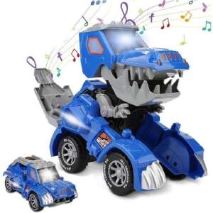 Kék átalakuló dinoszaurusz autó játék fényekkel és hangokkal, autóról dinoszauruszra alakítható, nagyszerű 3-5 éves gyerekeknek - Nonbrand Interaktív gyerek játék