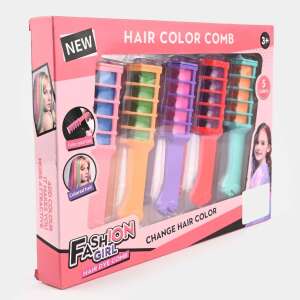 Hajkefe formájú hajszínező kréta kislányoknak , 5 féle színben
