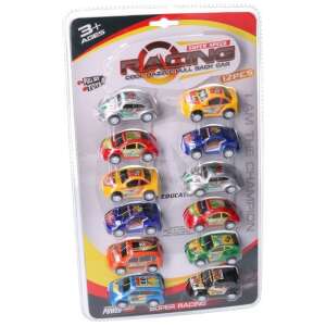 Visszahúzós Játékautók - 12 db - Színes Autókészlet