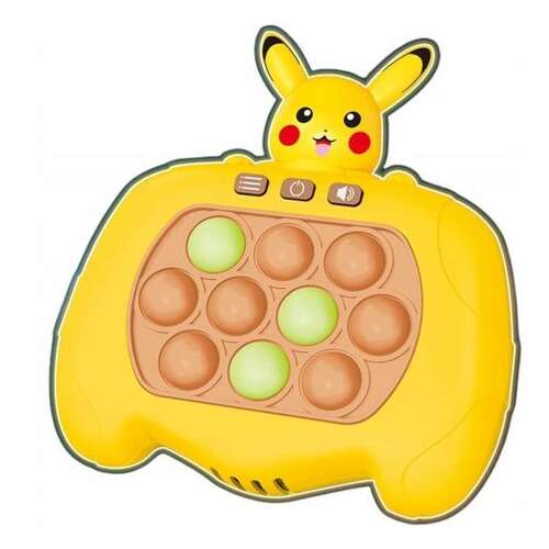 Sárga Pikachu Pop It játék fény és hanghatásokkal, interaktív játék gyerekeknek