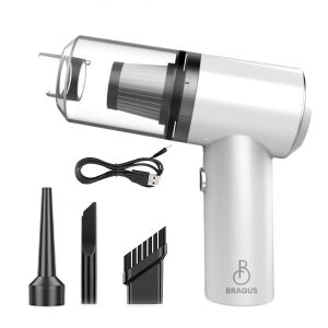 Bragus mini cordless car vacuum cleaner with USB charging cable and attachments - BRAGUS Handheld vacuum