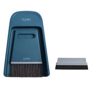 Mini dustpan and brush set, blue, for cleaning desk, kitchen, home - Partvis & Broomstick
