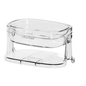Сапунерка със стойка 2 в 1, KeepHome, За стена или плот, PET, Optima Drainage, Transparent Silver 109620227