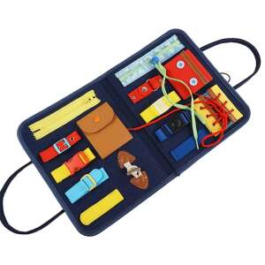 Carte Montessori, Carte de Activități Educaționale pentru Copii Mici, Dezvoltarea Abilităților Motorii Fine, Albastru - Jocuri de dezvoltare pentru copii mici