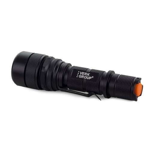 Lanternă tactică militară Bailong® cu LED Cree XM-L3-U3, funcție zoom, model 603, neagră, vedere laterală