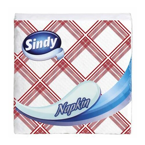 SINDY Papírszalvéta - Piros Kockás - 45 db - 33x33 cm