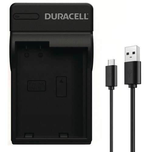 Duracell DRN5922 USB akkumulátor töltő, fekete, két kábellel
