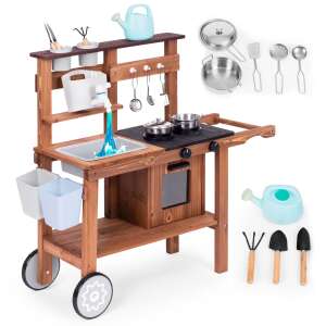 Ecotoys wooden mud kitchen with accessories, outdoor play kitchen for kids - Play Kitchen & Toy Kitchen