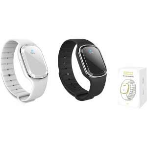 Ултразвукова гривна против комари, в черен и бял цвят, с опаковка - Депозит за щети