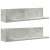 vidaXL 2 db betonszürke szerelt fa fali polc 75 x 16,5 x 16,5 cm