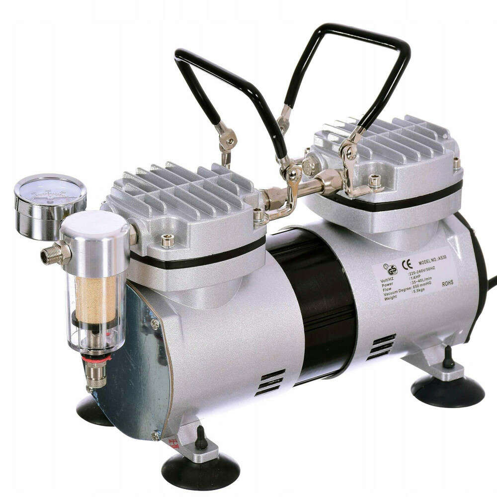 Twin-Piston Vacuum Pump with Filter for Refrigeration and Air Conditioning Service TC Technic AS30