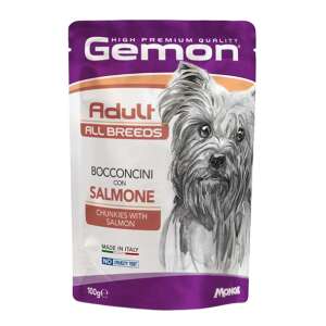 Gemon Adult Toate Rasele Bucăți de Somon Hrană Umedă pentru Câini, 100g - Hrane pentru câini