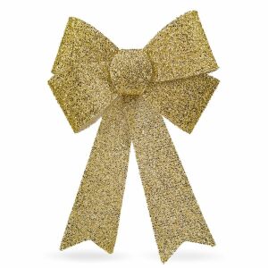 Arany Csillogó LED Karácsonyi Masni Dekoráció 40x30cm - Bewello