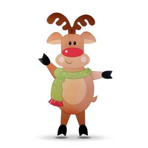 Bewello karácsonyi rénszarvas dekoráció, 90 cm, papír, barna, felakasztható, ünnepi dísz - Bewello